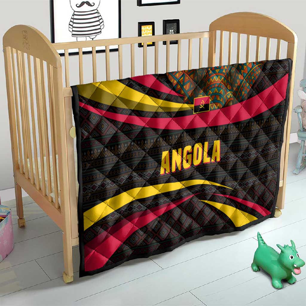 Angola Quilt Red Black Yellow Tribal and Elephant - African Pride