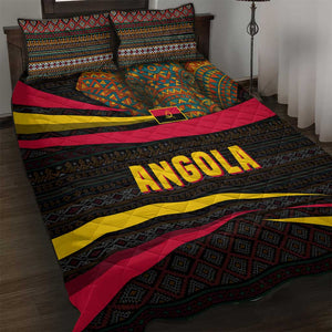 Angola Quilt Bed Set Red Black Yellow Tribal and Elephant - African Pride