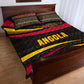 Angola Quilt Bed Set Red Black Yellow Tribal and Elephant - African Pride