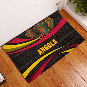 Angola Rubber Doormat Red Black Yellow Tribal and Elephant - African Pride
