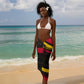 Angola Sarong Red Black Yellow Tribal and Elephant - African Pride