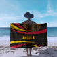 Angola Sarong Red Black Yellow Tribal and Elephant - African Pride