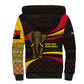 Angola Sherpa Hoodie Red Black Yellow Tribal and Elephant - African Pride