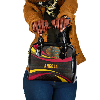 Angola Shoulder Handbag Red Black Yellow Tribal and Elephant - African Pride