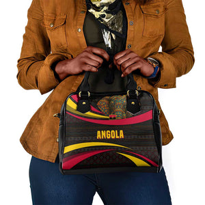 Angola Shoulder Handbag Red Black Yellow Tribal and Elephant - African Pride