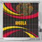 Angola Shower Curtain Red Black Yellow Tribal and Elephant - African Pride