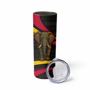 Angola Skinny Tumbler Red Black Yellow Tribal and Elephant - African Pride