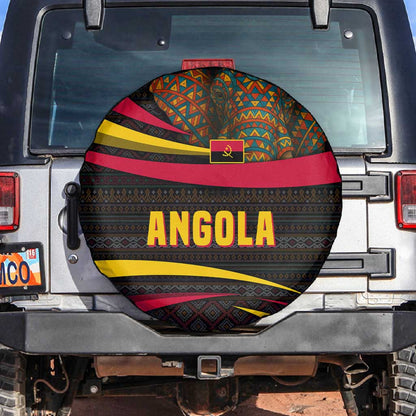 Angola Spare Tire Cover Red Black Yellow Tribal and Elephant - African Pride