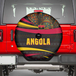 Angola Spare Tire Cover Red Black Yellow Tribal and Elephant - African Pride