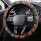 Angola Steering Wheel Cover Red Black Yellow Tribal and Elephant - African Pride