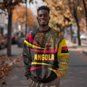 Angola Sweatshirt Red Black Yellow Tribal and Elephant - African Pride
