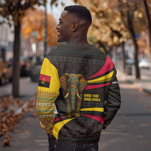 Angola Sweatshirt Red Black Yellow Tribal and Elephant - African Pride