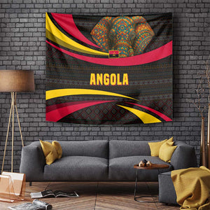 Angola Tapestry Red Black Yellow Tribal and Elephant - African Pride