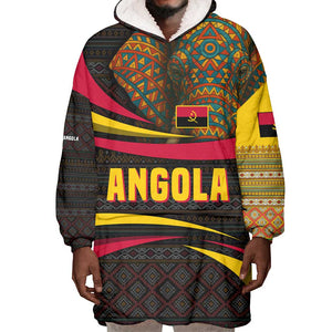 Angola Wearable Blanket Hoodie Red Black Yellow Tribal and Elephant - African Pride
