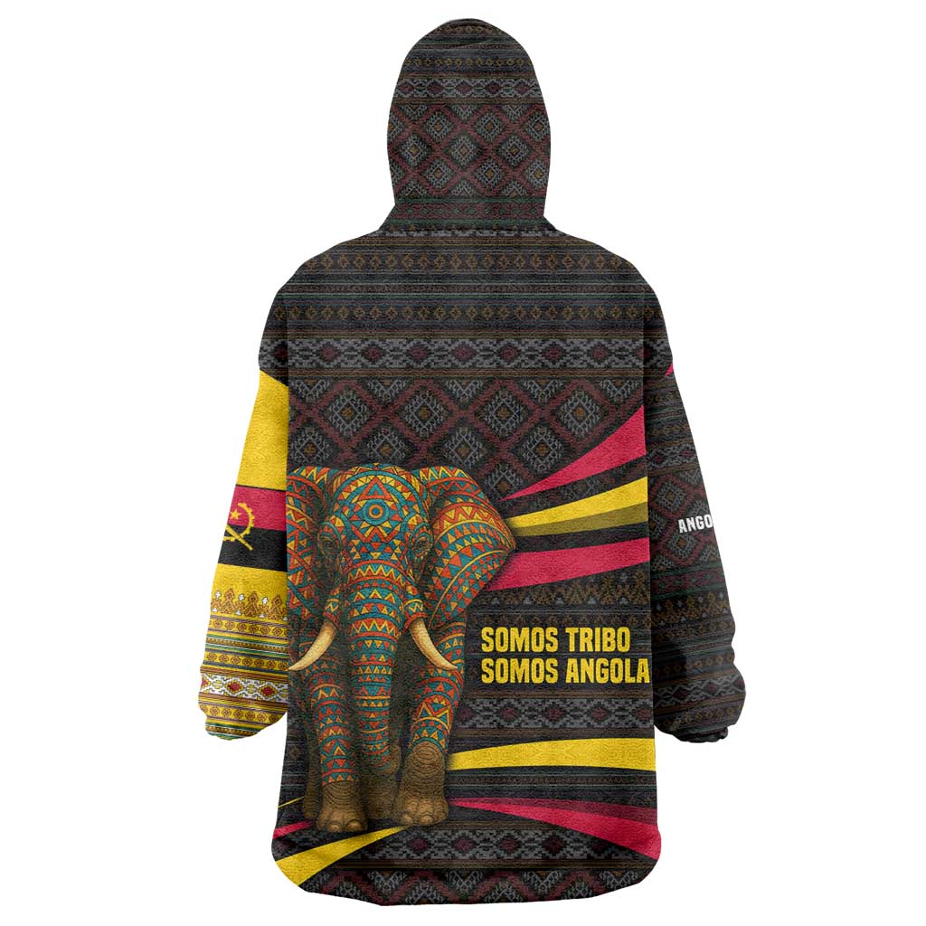 Angola Wearable Blanket Hoodie Red Black Yellow Tribal and Elephant - African Pride