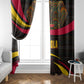 Angola Window Curtain Red Black Yellow Tribal and Elephant - African Pride
