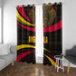 Angola Window Curtain Red Black Yellow Tribal and Elephant - African Pride
