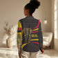 Angola Women Casual Shirt Red Black Yellow Tribal and Elephant - African Pride