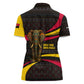 Angola Women Polo Shirt Red Black Yellow Tribal and Elephant - African Pride