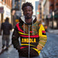 Angola Zip Hoodie Red Black Yellow Tribal and Elephant - African Pride