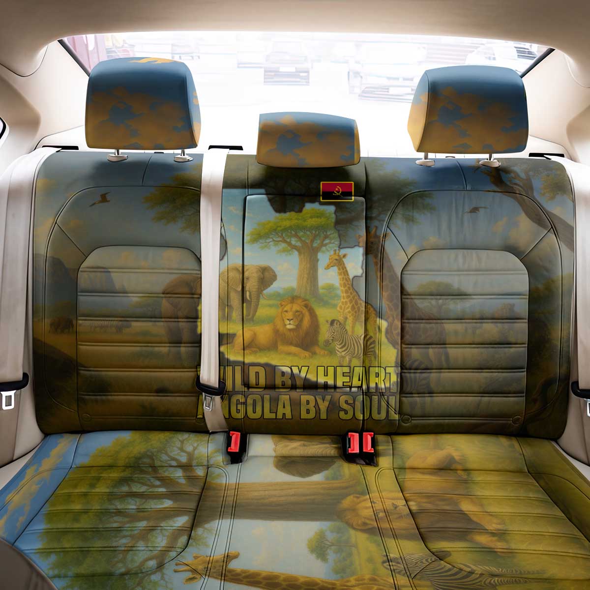 Angola Back Car Seat Cover Savannah Wildlife and African Animal - African Pride