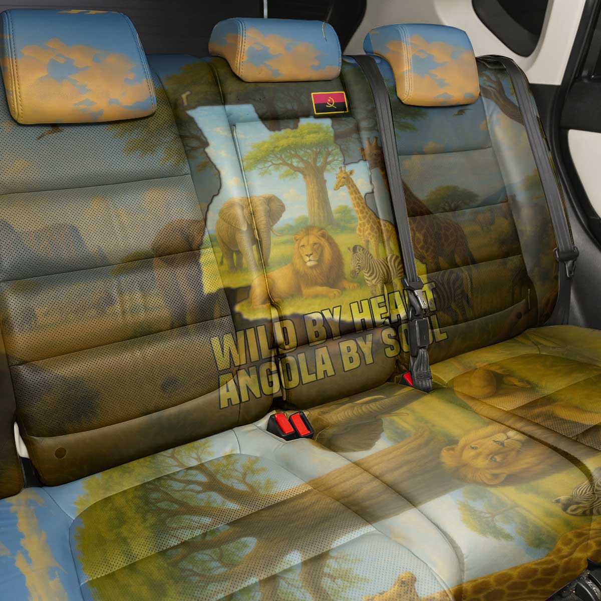 Angola Back Car Seat Cover Savannah Wildlife and African Animal - African Pride