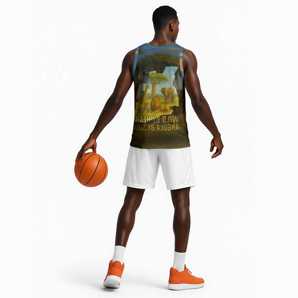 Angola Basketball Jersey Savannah Wildlife and African Animal - African Pride