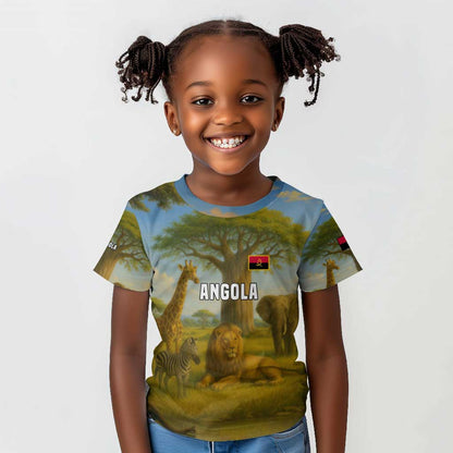Angola Kid T shirt Savannah Wildlife and African Animal - African Pride