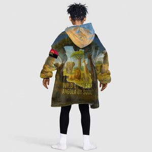 Angola Kid Wearable Blanket Hoodie Savannah Wildlife and African Animal - African Pride