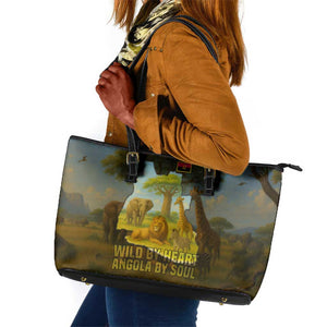 Angola Leather Tote Bag Savannah Wildlife and African Animal - African Pride