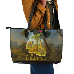 Angola Leather Tote Bag Savannah Wildlife and African Animal - African Pride