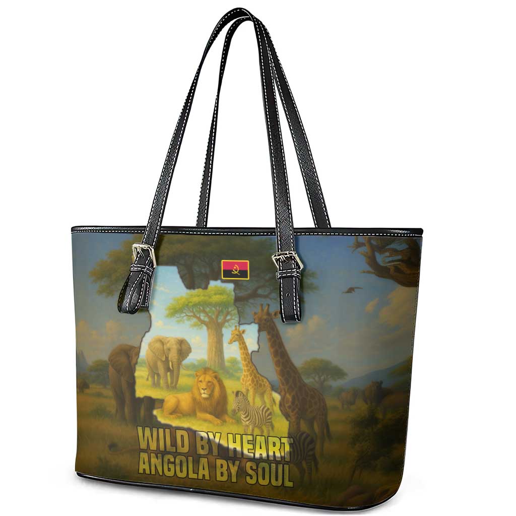 Angola Leather Tote Bag Savannah Wildlife and African Animal - African Pride
