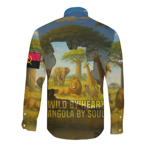 Angola Long Sleeve Button Shirt Savannah Wildlife and African Animal - African Pride