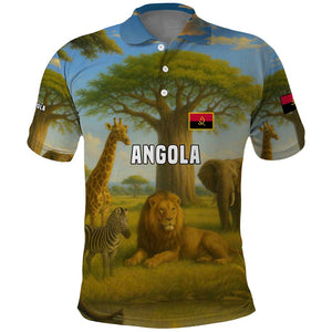 Angola Polo Shirt Savannah Wildlife and African Animal - African Pride