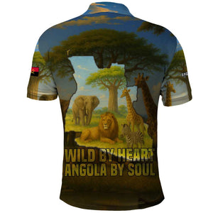 Angola Polo Shirt Savannah Wildlife and African Animal - African Pride