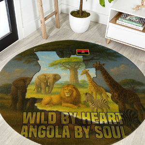 Angola Round Carpet Savannah Wildlife and African Animal - African Pride