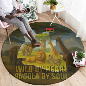 Angola Round Carpet Savannah Wildlife and African Animal - African Pride