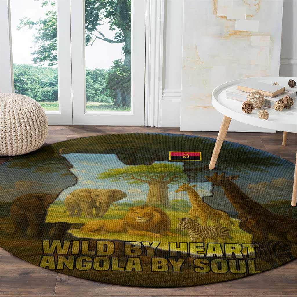 Angola Round Carpet Savannah Wildlife and African Animal - African Pride