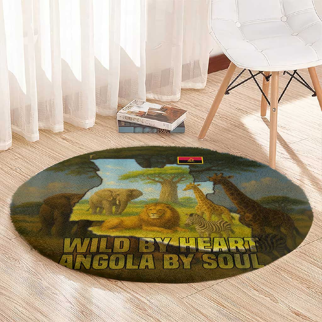 Angola Round Carpet Savannah Wildlife and African Animal - African Pride