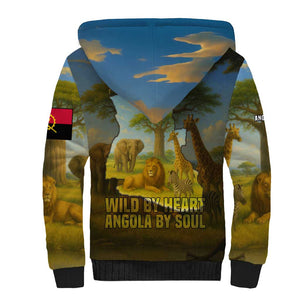 Angola Sherpa Hoodie Savannah Wildlife and African Animal - African Pride
