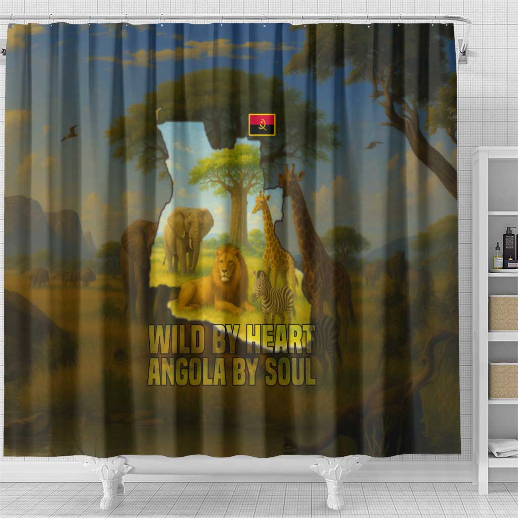 Angola Shower Curtain Savannah Wildlife and African Animal - African Pride