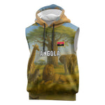 Angola Sleeveless Hoodie Savannah Wildlife and African Animal - African Pride