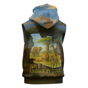 Angola Sleeveless Hoodie Savannah Wildlife and African Animal - African Pride