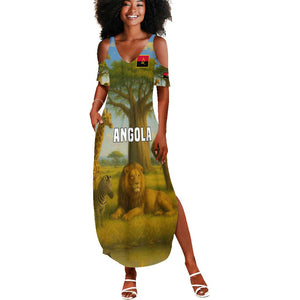Angola Summer Maxi Dress Savannah Wildlife and African Animal - African Pride