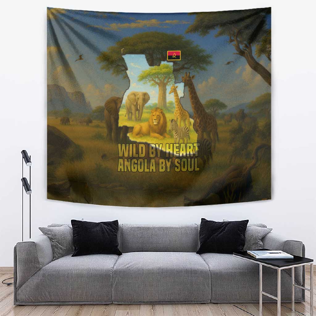 Angola Tapestry Savannah Wildlife and African Animal - African Pride
