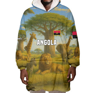 Angola Wearable Blanket Hoodie Savannah Wildlife and African Animal - African Pride