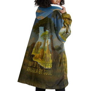 Angola Wearable Blanket Hoodie Savannah Wildlife and African Animal - African Pride
