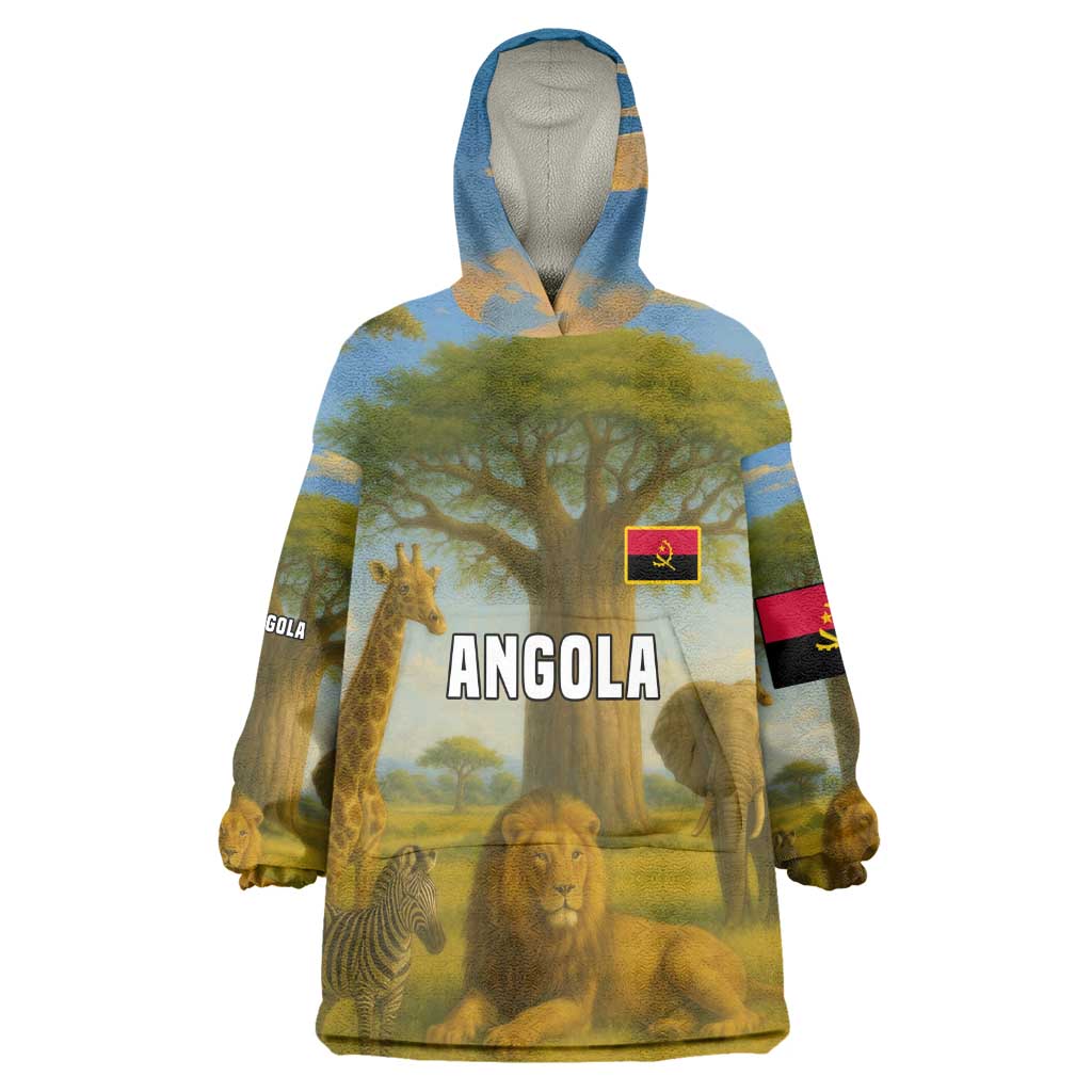 Angola Wearable Blanket Hoodie Savannah Wildlife and African Animal - African Pride