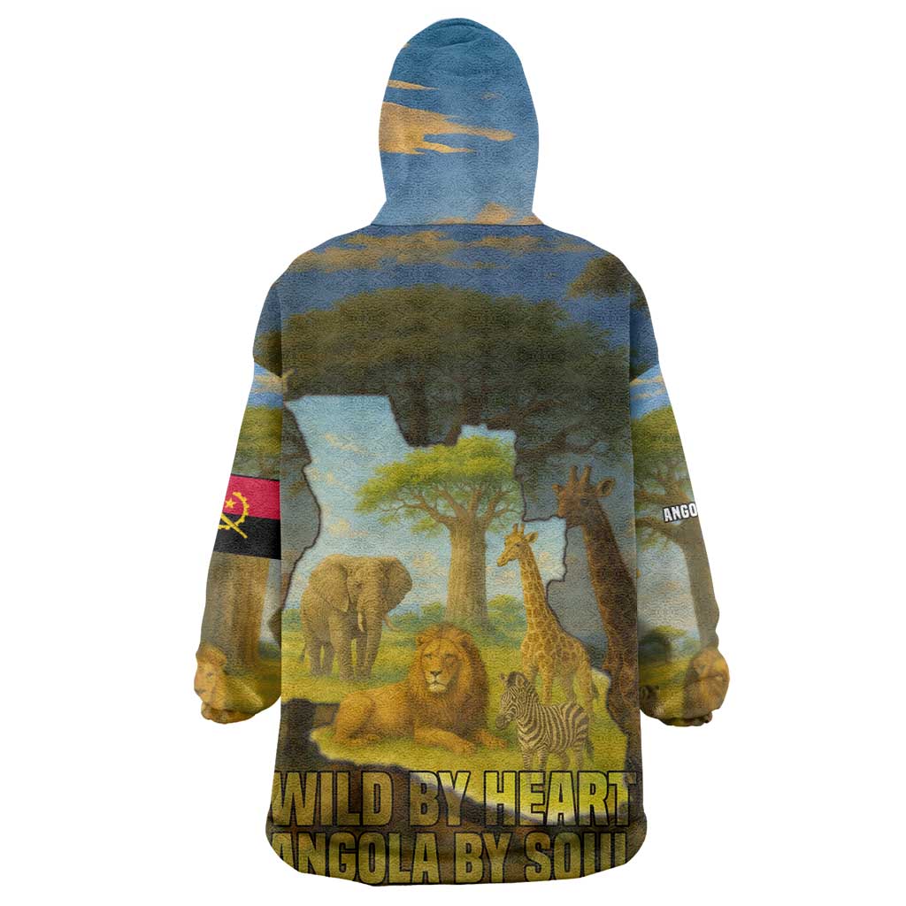 Angola Wearable Blanket Hoodie Savannah Wildlife and African Animal - African Pride