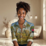 Angola Women Casual Shirt Savannah Wildlife and African Animal - African Pride